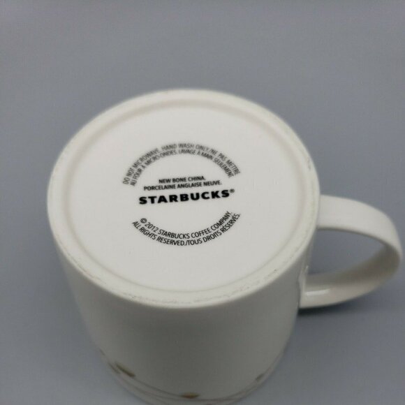 Starbucks Coffee Mug Cup Christmas Gold Ornament Garland Design 2012 - Picture 4 of 4